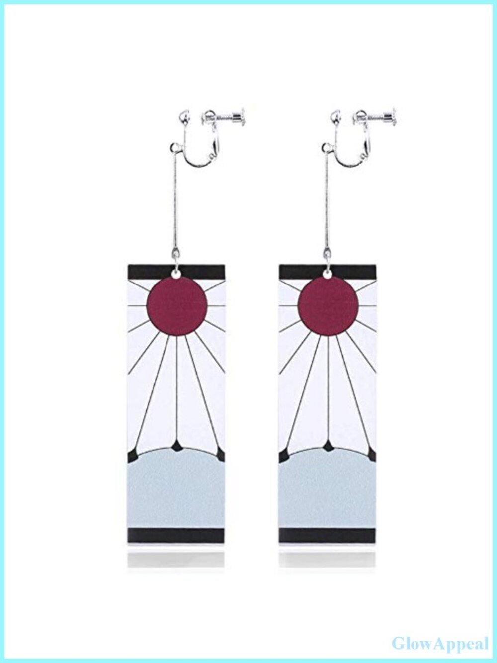 Anime Hanafuda Earrings Cosplay Accessory Tanjiro Clip On Acrylic
